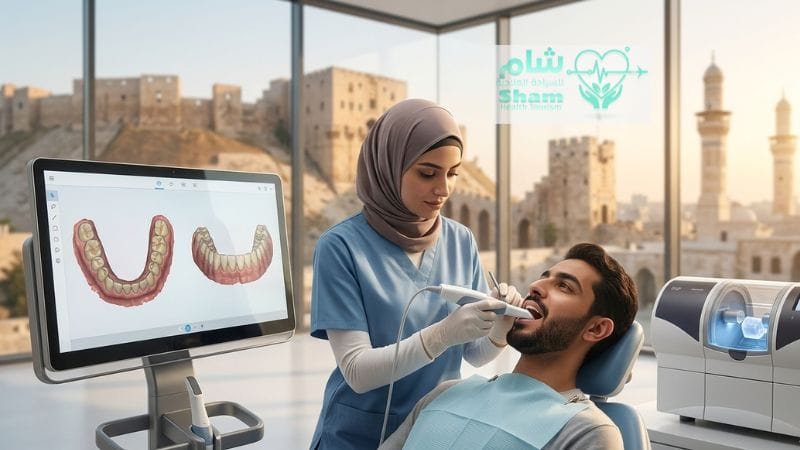 أحدث تقنيات علاج الأسنان في سوريا 2026 بما في ذلك التصميم الرقمي للابتسامة والزراعة الفورية والماسح الضوئي