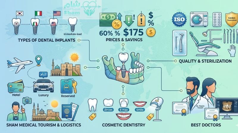 اسعار وانواع زراعة الاسنان في سوريا 2026