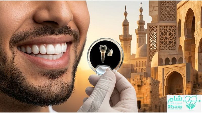 يد دكتور زراعة أسنان في سوريا 2026 ومريض سعيد